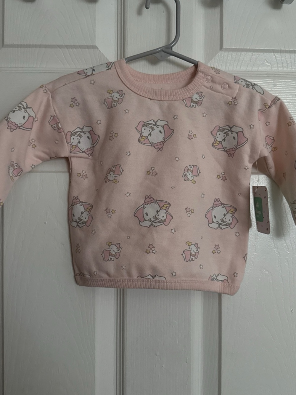 Disney Baby Baby Pink Elephant Print Long-Sleeve Top